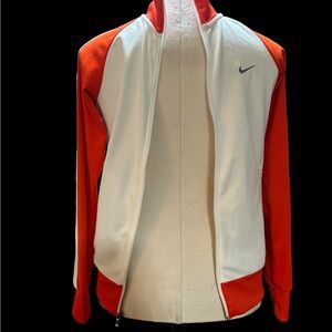 Nike The Athletic Dept Women's Off White & Orange Zip Front Jacket. Size Medium